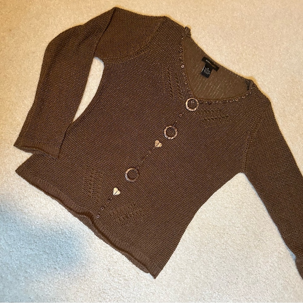 BCBG Max Azria bead embellished sweater, size medium